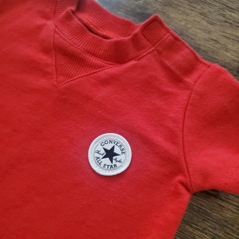 Converse All Star Lil‎ Chuck Taylor Red Romper, Size 3M